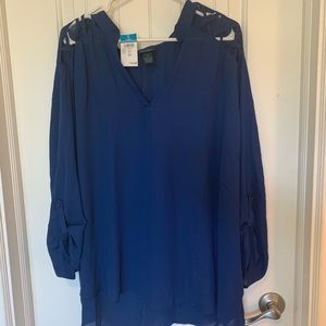 Women’s Polyester Navy Blue Top